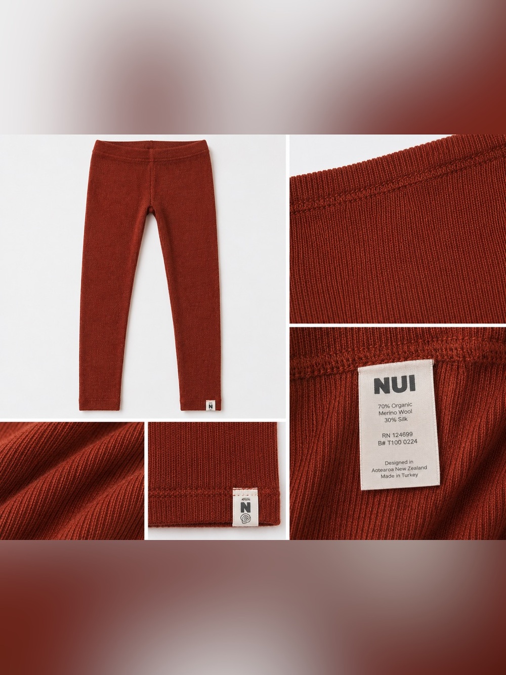 Nui Knit Leggings Rust